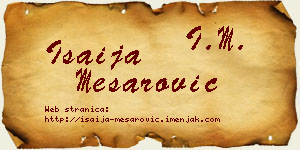 Isaija Mesarović vizit kartica